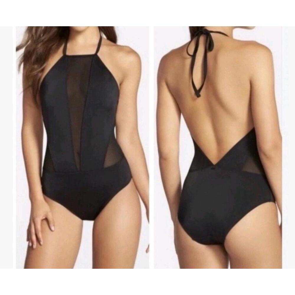 Ted Baker Swim Ted Baker London Halter Mesh One Piece Swimsuit Women's Size 4